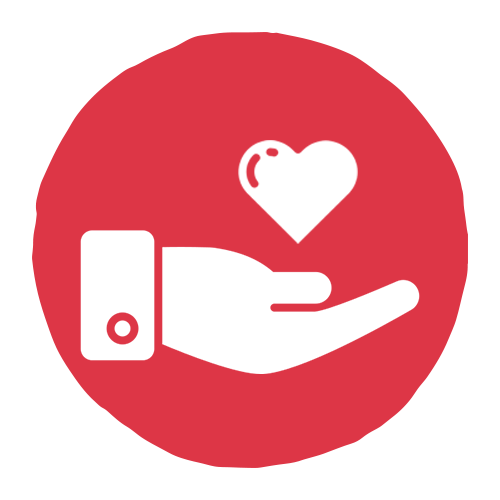 A hand holding a heart-shaped gummy icon against a vibrant red background, symbolizing ease of consumption.