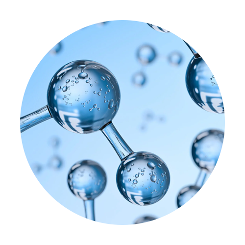 molecules of hyaluronic acid bonded together to reflect hydration